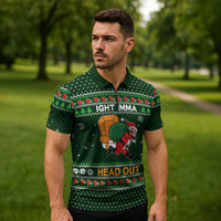 Ight Imma Head Out Santa Funny Christmas Christmas Zipper Polo Shirt Xmas Holiday Patterns - Wonder Print Shop