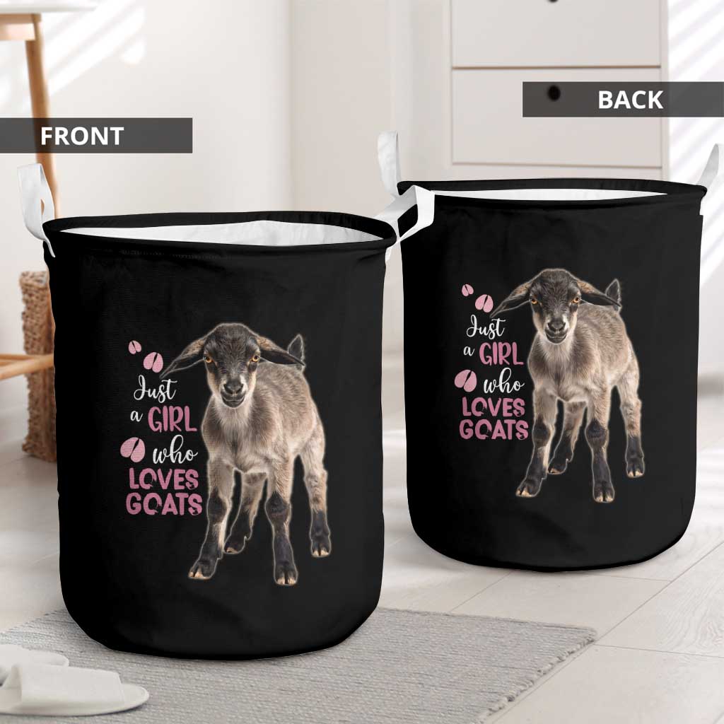 Who Loves Goat Just A Girl Christmas Trees Christmas Christmas Laundry Basket Xmas Holiday Patterns - Wonder Print Shop