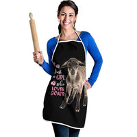 Who Loves Goat Just A Girl Christmas Trees Christmas Christmas Apron Xmas Holiday Patterns - Wonder Print Shop
