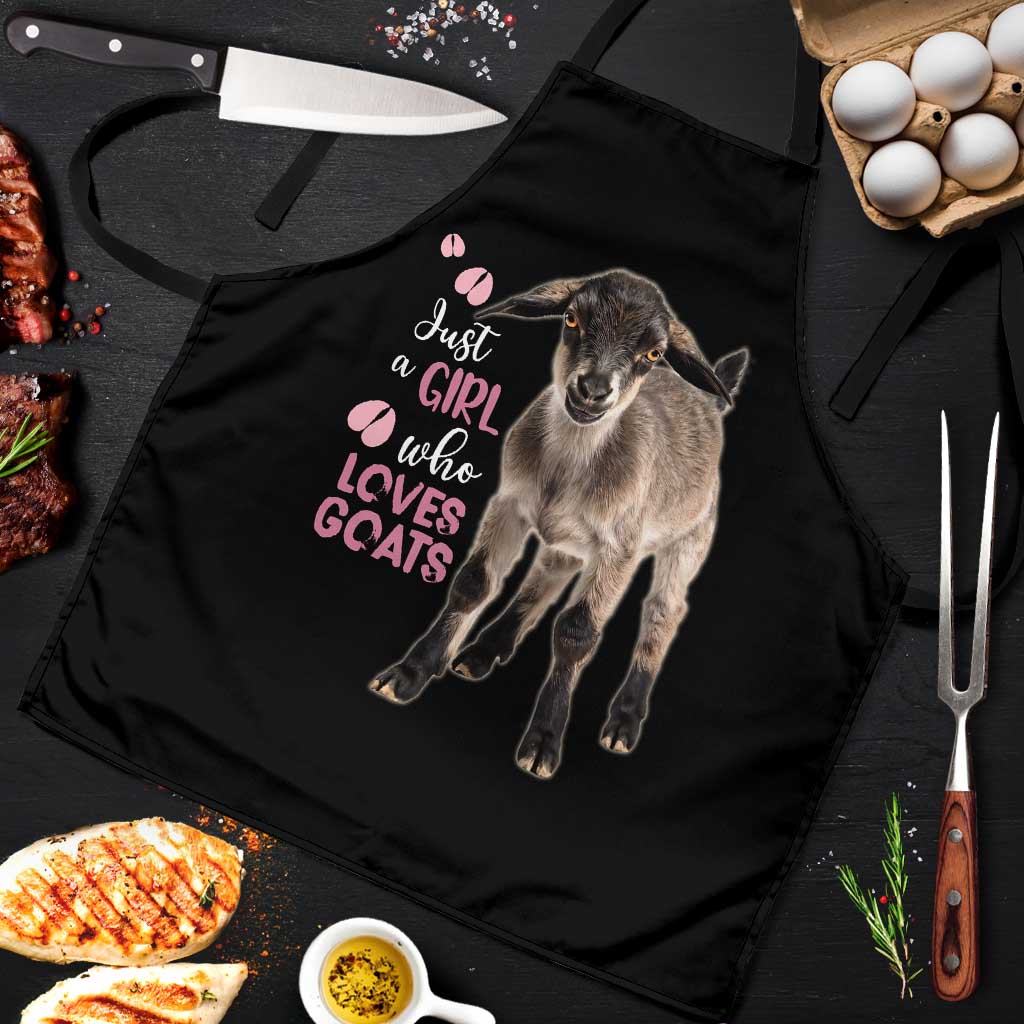 Who Loves Goat Just A Girl Christmas Trees Christmas Christmas Apron Xmas Holiday Patterns - Wonder Print Shop