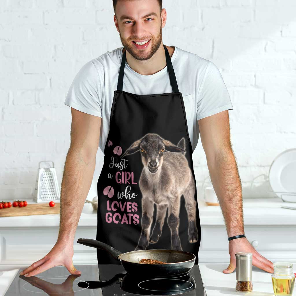 Who Loves Goat Just A Girl Christmas Trees Christmas Christmas Apron Xmas Holiday Patterns - Wonder Print Shop