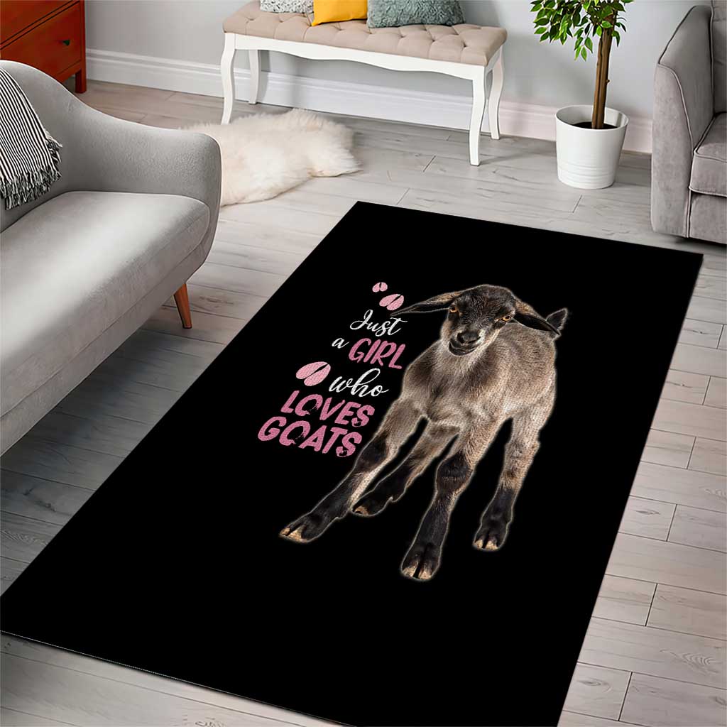 Who Loves Goat Just A Girl Christmas Trees Christmas Christmas Area Rug Xmas Holiday Patterns - Wonder Print Shop