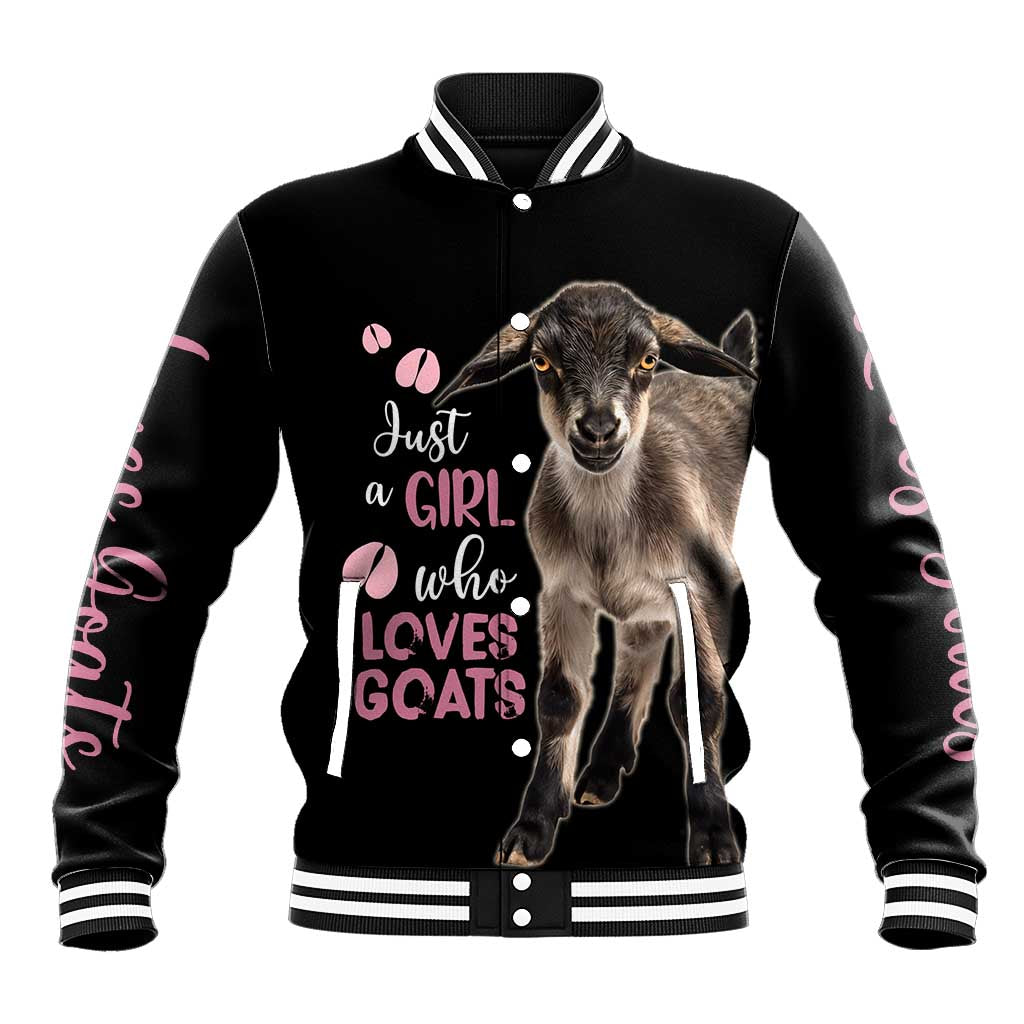 Who Loves Goat Just A Girl Christmas Trees Christmas Christmas Baseball Jacket Xmas Holiday Patterns - Wonder Print Shop