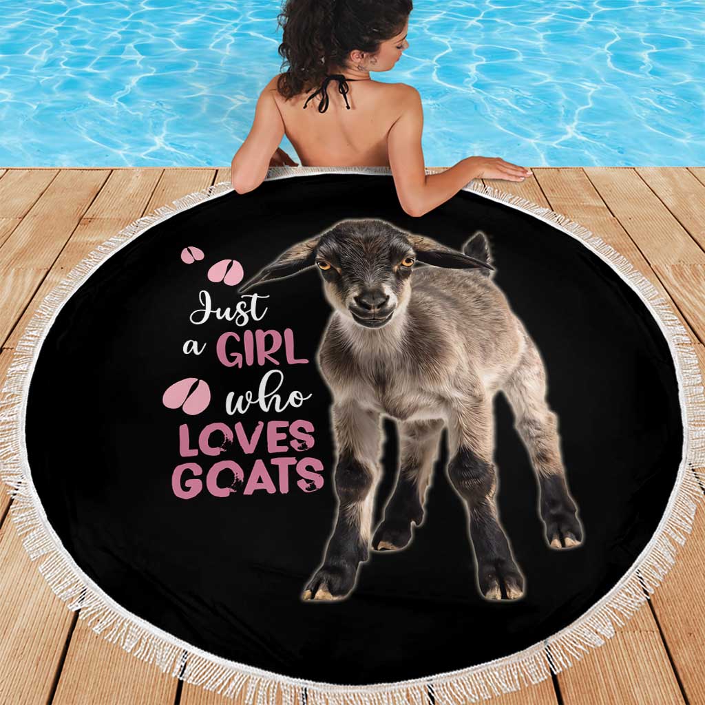 Who Loves Goat Just A Girl Christmas Trees Christmas Christmas Beach Blanket Xmas Holiday Patterns - Wonder Print Shop