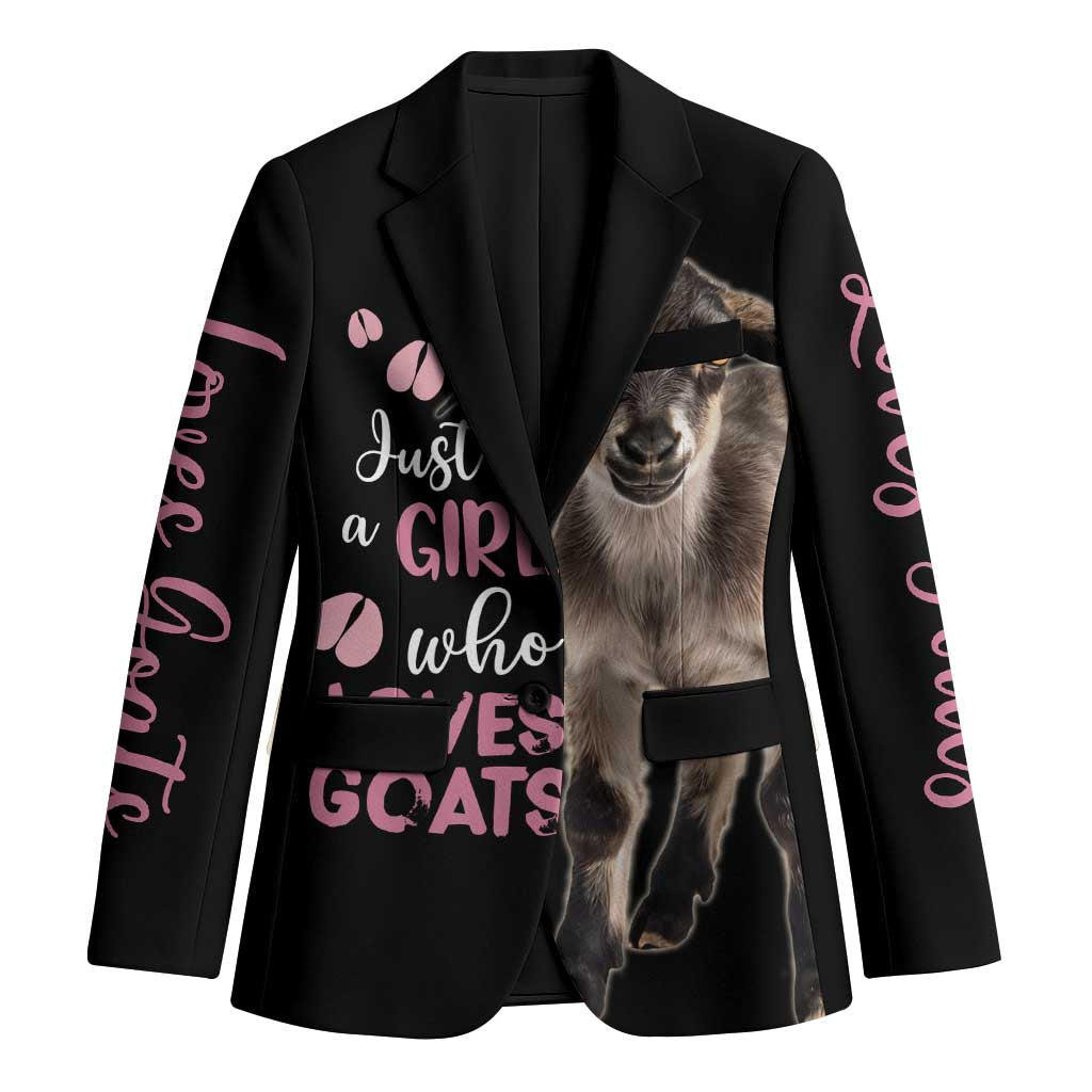Who Loves Goat Just A Girl Christmas Trees Christmas Christmas Blazer Xmas Holiday Patterns - Wonder Print Shop