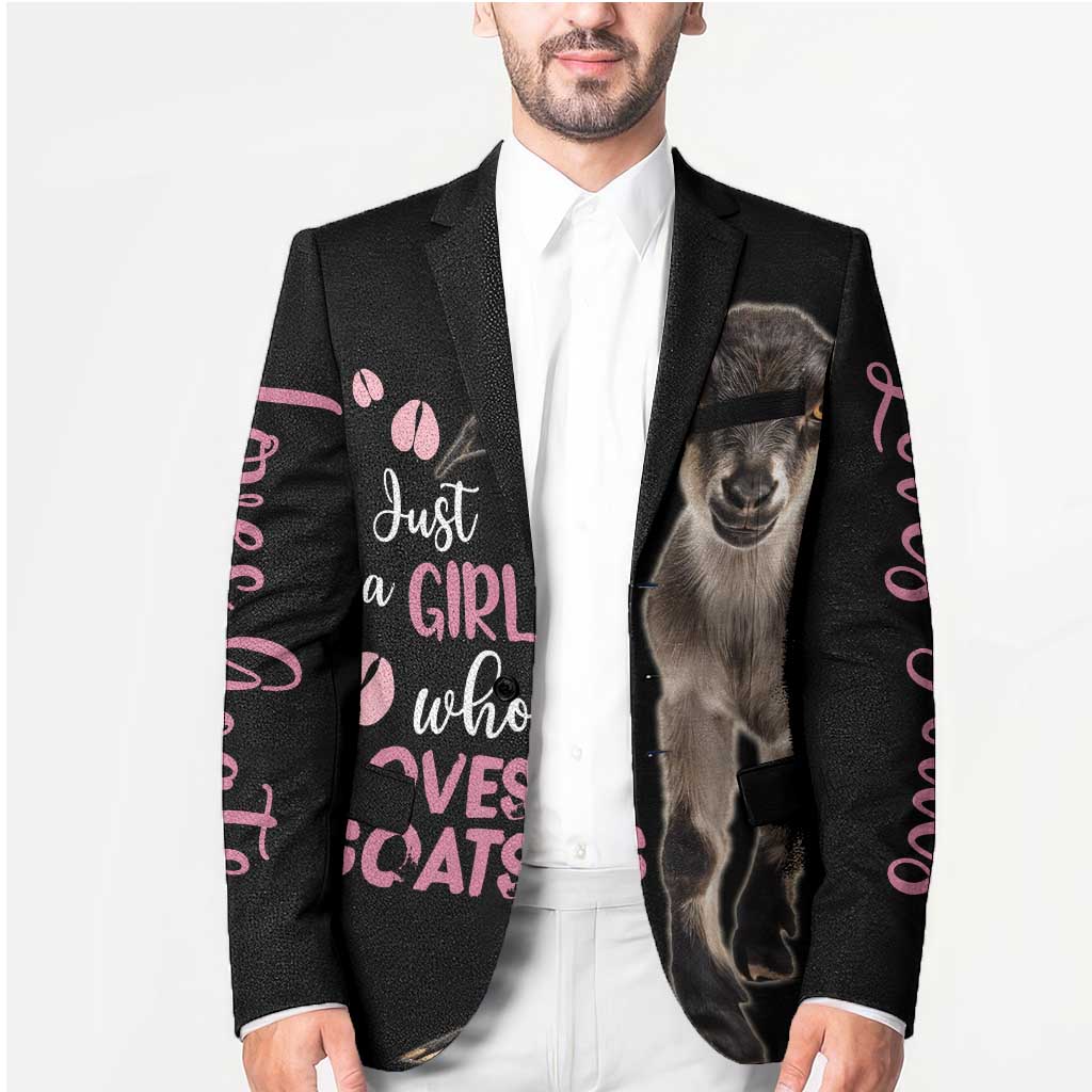 Who Loves Goat Just A Girl Christmas Trees Christmas Christmas Blazer Xmas Holiday Patterns - Wonder Print Shop