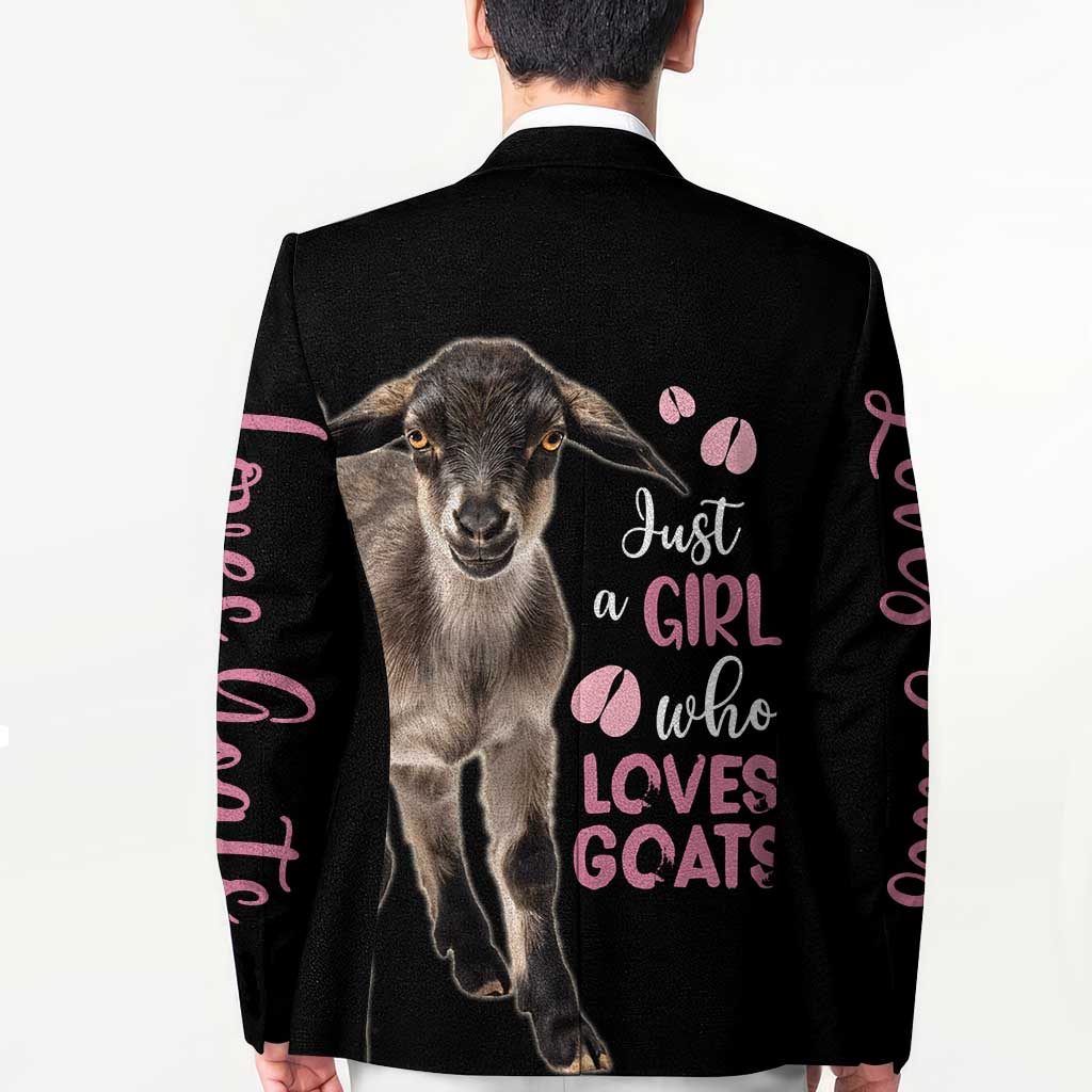 Who Loves Goat Just A Girl Christmas Trees Christmas Christmas Blazer Xmas Holiday Patterns - Wonder Print Shop