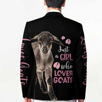Who Loves Goat Just A Girl Christmas Trees Christmas Christmas Blazer Xmas Holiday Patterns - Wonder Print Shop