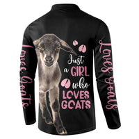 Who Loves Goat Just A Girl Christmas Trees Christmas Christmas Button Sweatshirt Xmas Holiday Patterns - Wonder Print Shop