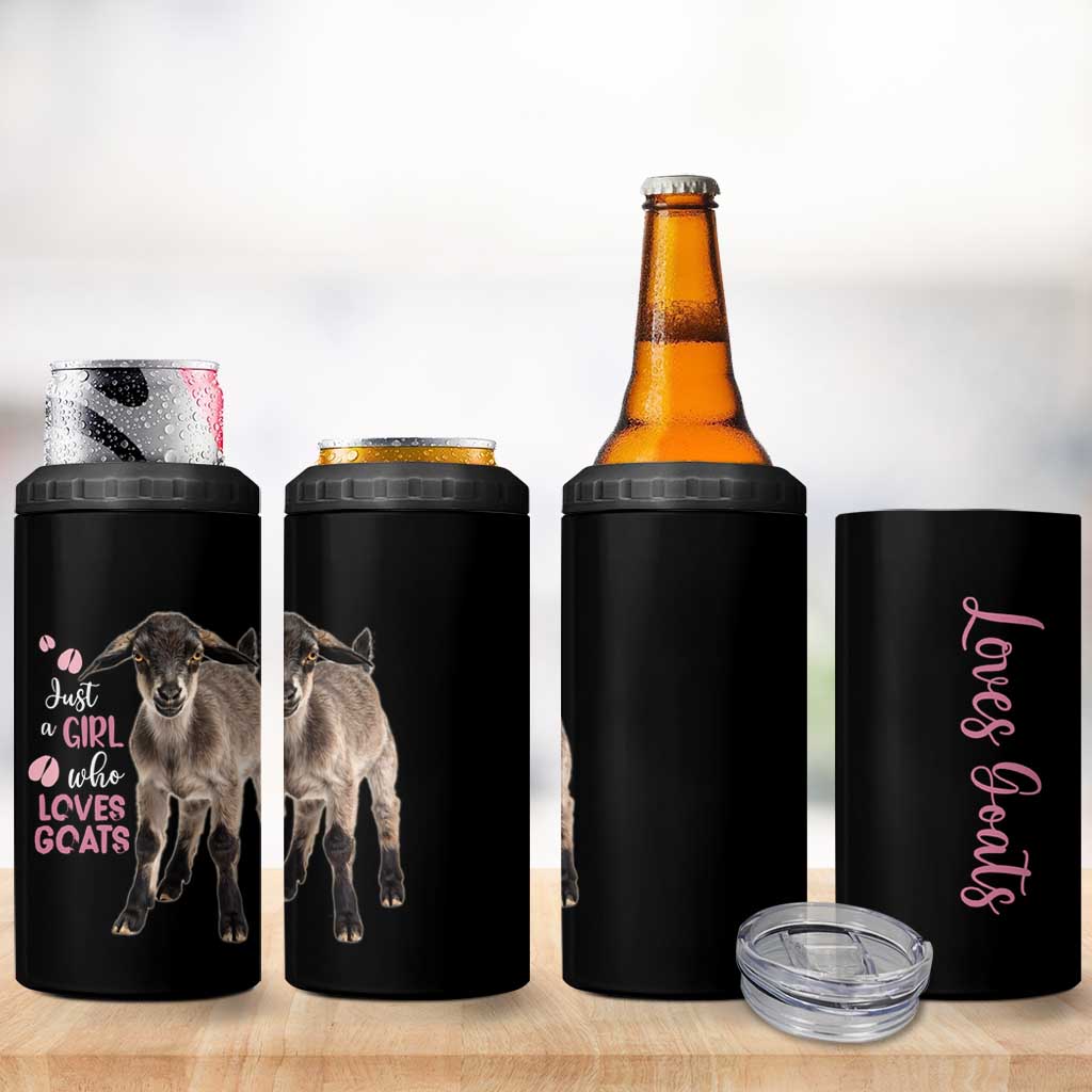 Who Loves Goat Just A Girl Christmas Trees Christmas Christmas 4 in 1 Can Cooler Tumbler Xmas Holiday Patterns - Wonder Print Shop