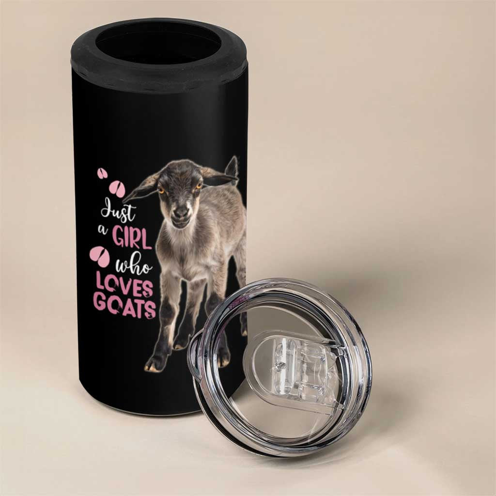 Who Loves Goat Just A Girl Christmas Trees Christmas Christmas 4 in 1 Can Cooler Tumbler Xmas Holiday Patterns - Wonder Print Shop