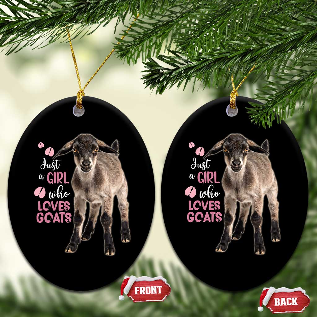 Who Loves Goat Just A Girl Christmas Trees Christmas Ceramic Ornament Xmas Holiday Patterns - Wonder Print Shop