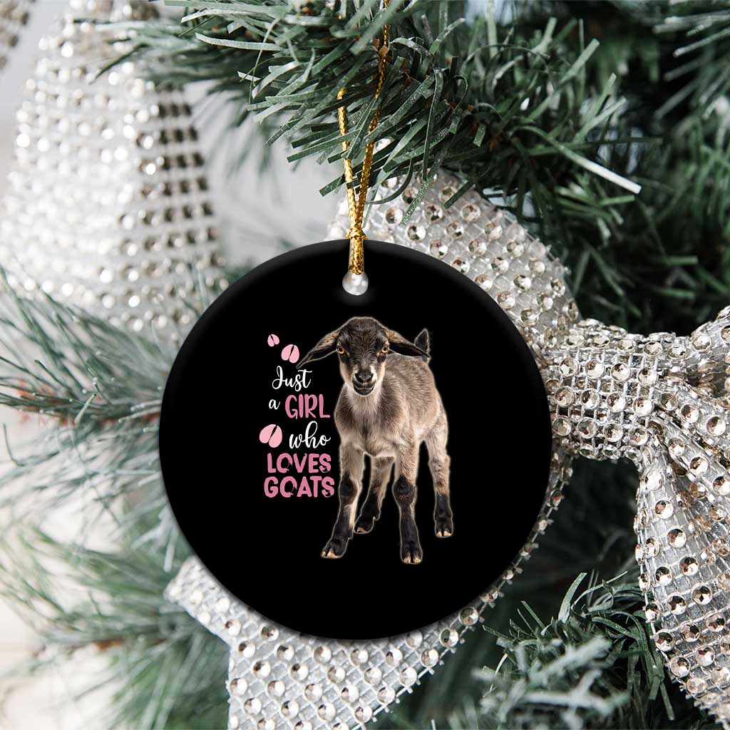 Who Loves Goat Just A Girl Christmas Trees Christmas Ceramic Ornament Xmas Holiday Patterns - Wonder Print Shop