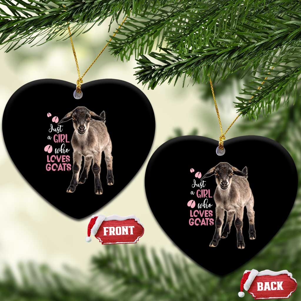Who Loves Goat Just A Girl Christmas Trees Christmas Ceramic Ornament Xmas Holiday Patterns - Wonder Print Shop