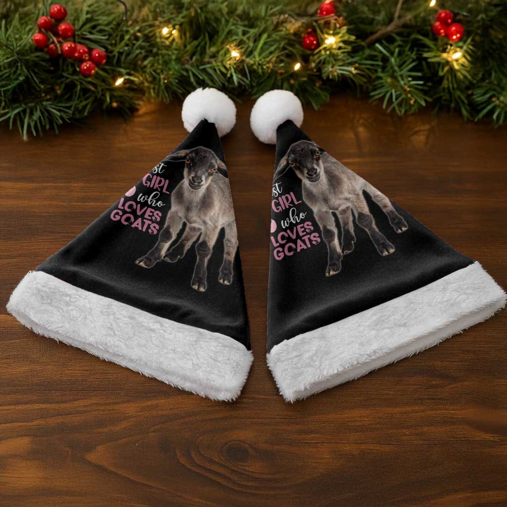 Who Loves Goat Just A Girl Christmas Trees Christmas Christmas Santa Hat Xmas Holiday Patterns - Wonder Print Shop