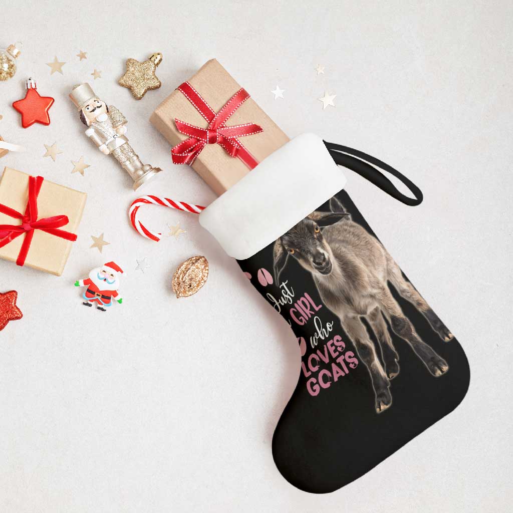 Who Loves Goat Just A Girl Christmas Trees Christmas Christmas Stocking Xmas Holiday Patterns - Wonder Print Shop