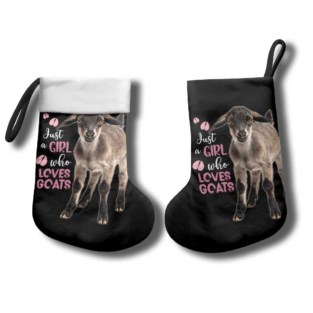 Who Loves Goat Just A Girl Christmas Trees Christmas Christmas Stocking Xmas Holiday Patterns - Wonder Print Shop