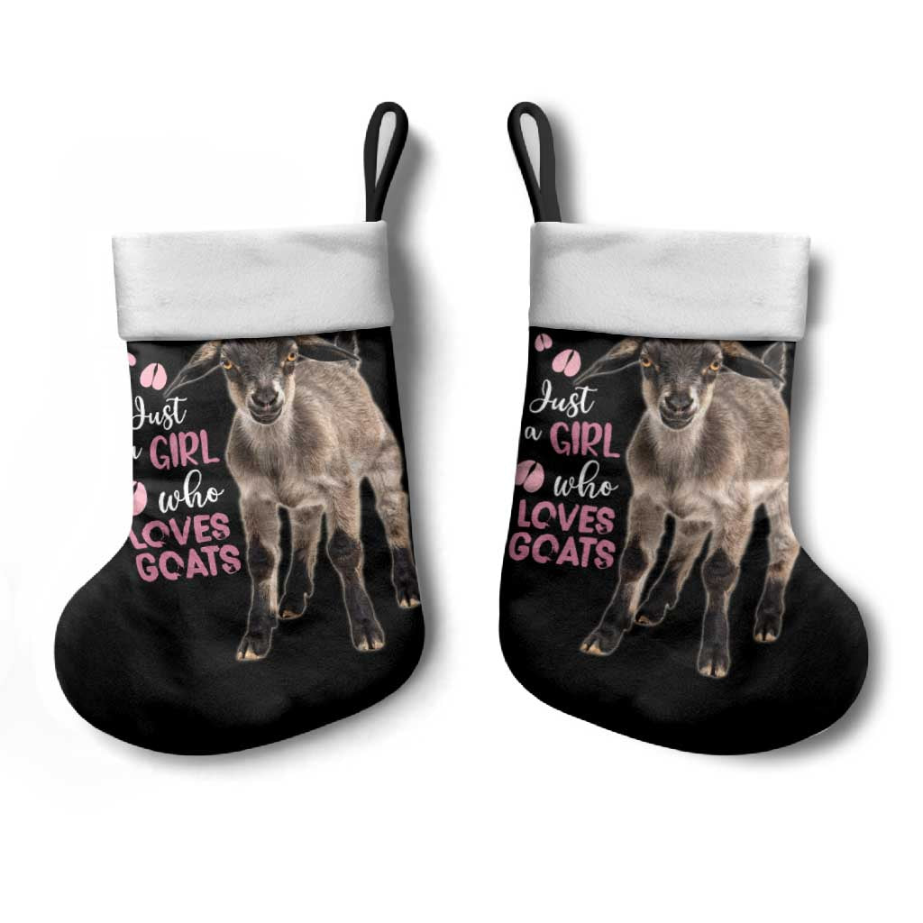Who Loves Goat Just A Girl Christmas Trees Christmas Christmas Stocking Xmas Holiday Patterns - Wonder Print Shop
