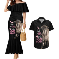 Who Loves Goat Just A Girl Christmas Trees Christmas Christmas Couples Matching Mermaid Dress and Hawaiian Shirt Xmas Holiday Patterns - Wonder Print Shop