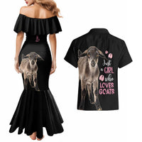 Who Loves Goat Just A Girl Christmas Trees Christmas Christmas Couples Matching Mermaid Dress and Hawaiian Shirt Xmas Holiday Patterns - Wonder Print Shop