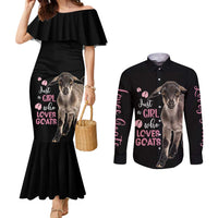 Who Loves Goat Just A Girl Christmas Trees Christmas Christmas Couples Matching Mermaid Dress and Long Sleeve Button Shirt Xmas Holiday Patterns - Wonder Print Shop