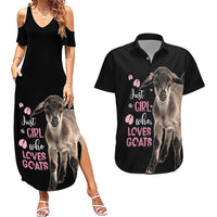 Who Loves Goat Just A Girl Christmas Trees Christmas Christmas Couples Matching Summer Maxi Dress and Hawaiian Shirt Xmas Holiday Patterns - Wonder Print Shop