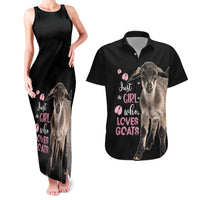 Who Loves Goat Just A Girl Christmas Trees Christmas Christmas Couples Matching Tank Maxi Dress and Hawaiian Shirt Xmas Holiday Patterns - Wonder Print Shop