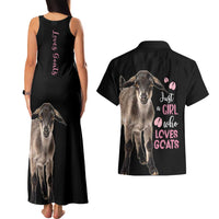 Who Loves Goat Just A Girl Christmas Trees Christmas Christmas Couples Matching Tank Maxi Dress and Hawaiian Shirt Xmas Holiday Patterns - Wonder Print Shop