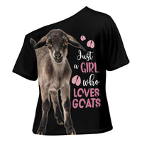 Who Loves Goat Just A Girl Christmas Trees Christmas Christmas Cross Shoulder Shirt Xmas Holiday Patterns - Wonder Print Shop
