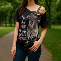 Who Loves Goat Just A Girl Christmas Trees Christmas Christmas Cross Shoulder Shirt Xmas Holiday Patterns - Wonder Print Shop