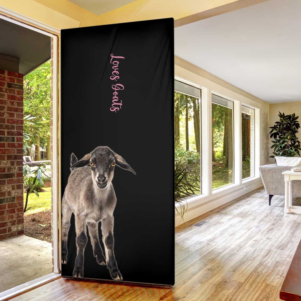 Who Loves Goat Just A Girl Christmas Trees Christmas Christmas Door Cover Xmas Holiday Patterns - Wonder Print Shop