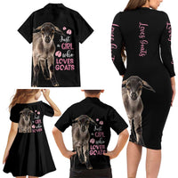 Who Loves Goat Just A Girl Christmas Trees Christmas Christmas Family Matching Long Sleeve Bodycon Dress and Hawaiian Shirt Xmas Holiday Patterns - Wonder Print Shop