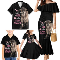 Who Loves Goat Just A Girl Christmas Trees Christmas Christmas Family Matching Mermaid Dress and Hawaiian Shirt Xmas Holiday Patterns - Wonder Print Shop