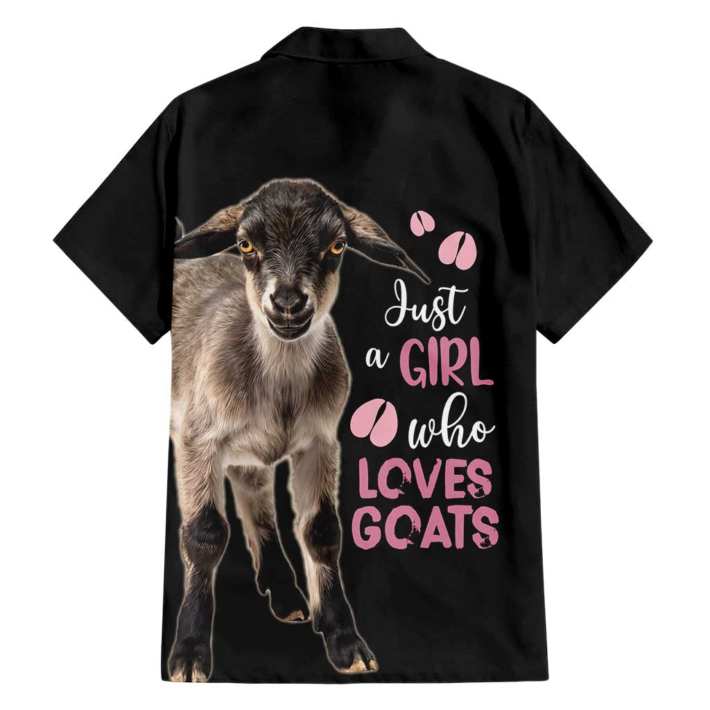 Who Loves Goat Just A Girl Christmas Trees Christmas Christmas Family Matching Off The Shoulder Long Sleeve Dress and Hawaiian Shirt Xmas Holiday Patterns - Wonder Print Shop