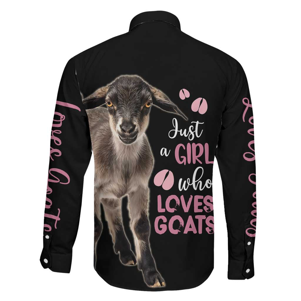 Who Loves Goat Just A Girl Christmas Trees Christmas Christmas Family Matching Off The Shoulder Long Sleeve Dress and Hawaiian Shirt Xmas Holiday Patterns - Wonder Print Shop