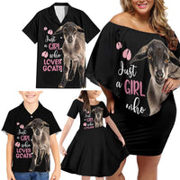 Who Loves Goat Just A Girl Christmas Trees Christmas Christmas Family Matching Off Shoulder Short Dress and Hawaiian Shirt Xmas Holiday Patterns - Wonder Print Shop