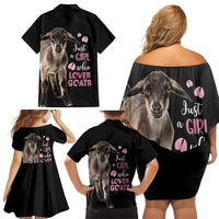 Who Loves Goat Just A Girl Christmas Trees Christmas Christmas Family Matching Off Shoulder Short Dress and Hawaiian Shirt Xmas Holiday Patterns - Wonder Print Shop