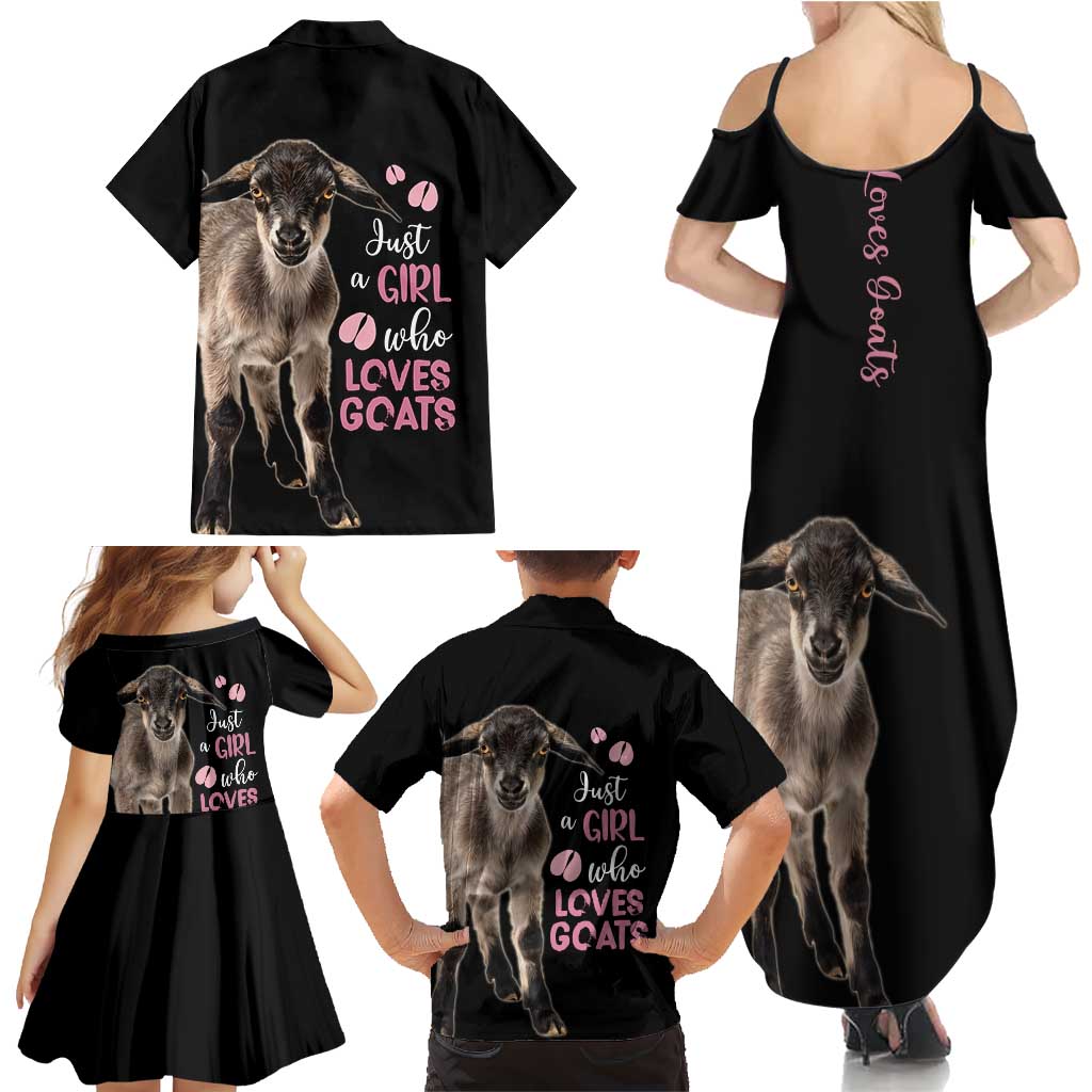 Who Loves Goat Just A Girl Christmas Trees Christmas Christmas Family Matching Summer Maxi Dress and Hawaiian Shirt Xmas Holiday Patterns - Wonder Print Shop