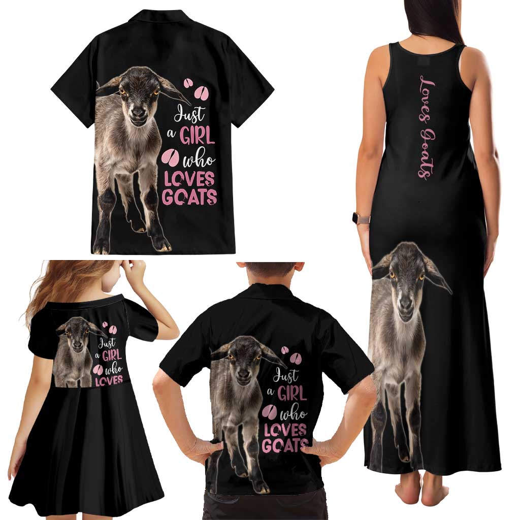 Who Loves Goat Just A Girl Christmas Trees Christmas Christmas Family Matching Tank Maxi Dress and Hawaiian Shirt Xmas Holiday Patterns - Wonder Print Shop