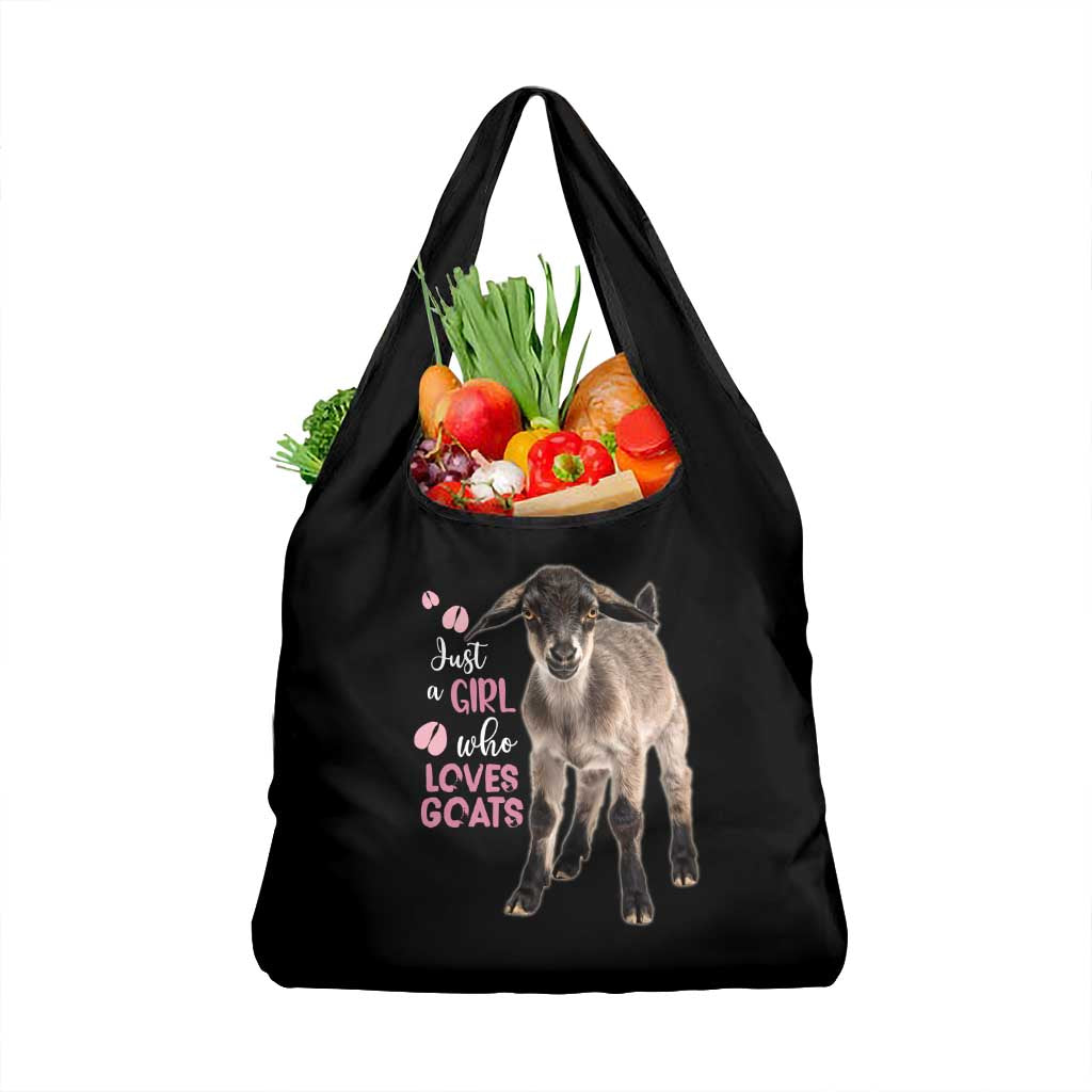 Who Loves Goat Just A Girl Christmas Trees Christmas Christmas Grocery Bag Xmas Holiday Patterns - Wonder Print Shop