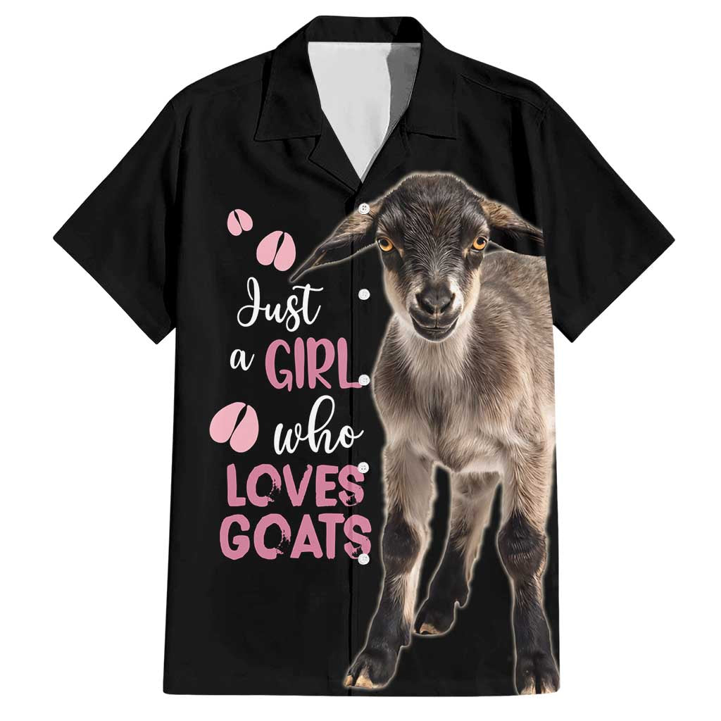 Who Loves Goat Just A Girl Christmas Trees Christmas Christmas Hawaiian Shirt Xmas Holiday Patterns - Wonder Print Shop