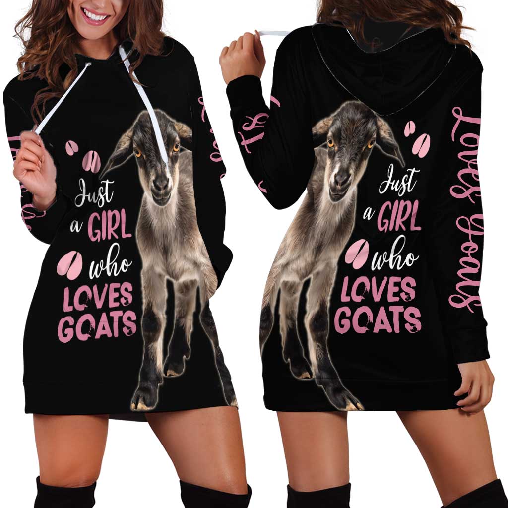 Who Loves Goat Just A Girl Christmas Trees Christmas Christmas Hoodie Dress Xmas Holiday Patterns - Wonder Print Shop