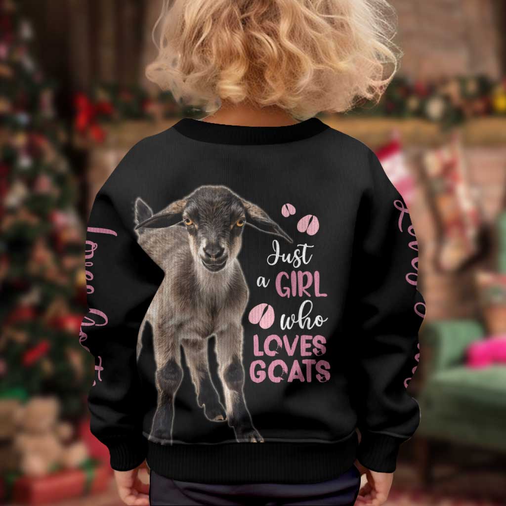 Who Loves Goat Just A Girl Christmas Trees Christmas Kid Ugly Christmas Sweater Xmas Holiday Patterns - Wonder Print Shop