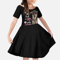 Who Loves Goat Just A Girl Christmas Trees Christmas Christmas Kid Short Sleeve Dress Xmas Holiday Patterns - Wonder Print Shop