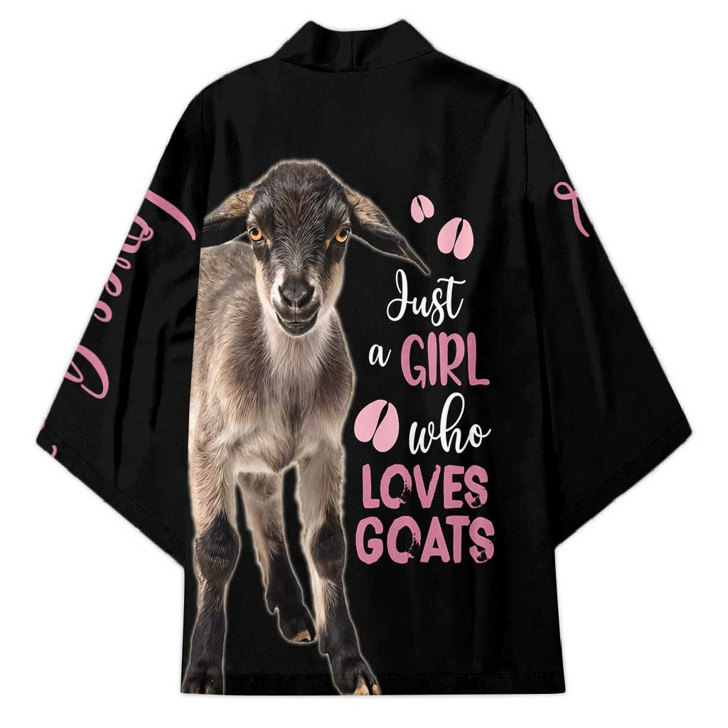 Who Loves Goat Just A Girl Christmas Trees Christmas Christmas Kimono Xmas Holiday Patterns - Wonder Print Shop