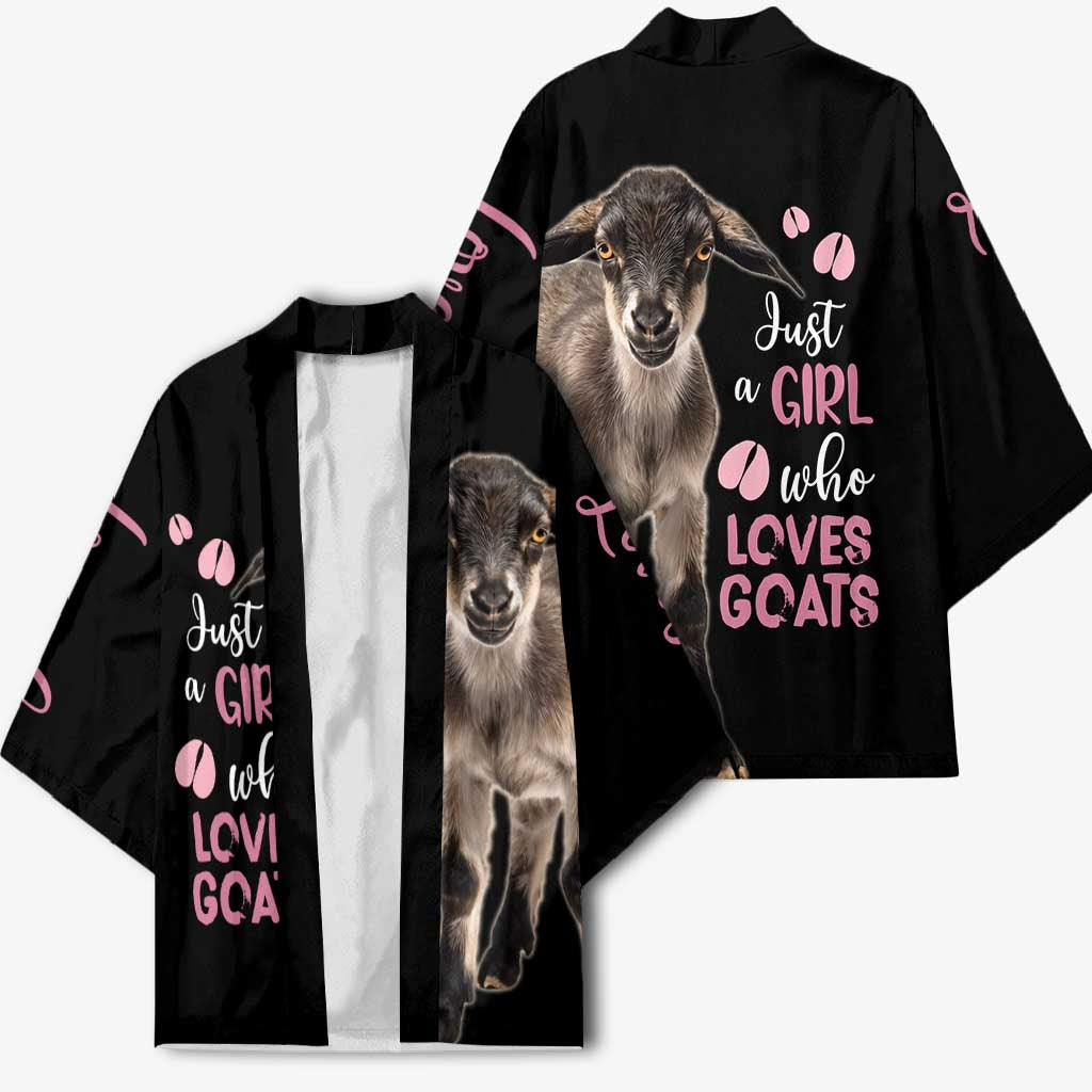 Who Loves Goat Just A Girl Christmas Trees Christmas Christmas Kimono Xmas Holiday Patterns - Wonder Print Shop