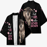 Who Loves Goat Just A Girl Christmas Trees Christmas Christmas Kimono Xmas Holiday Patterns - Wonder Print Shop