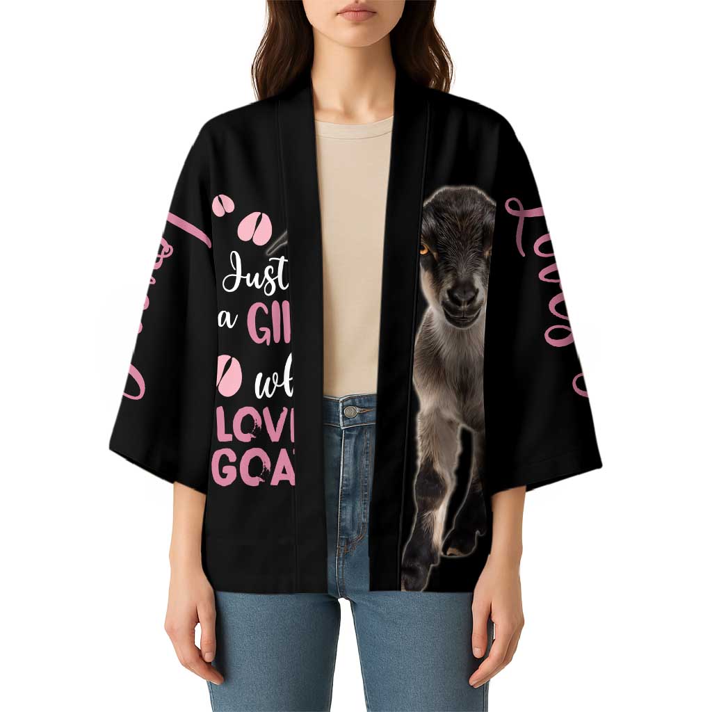 Who Loves Goat Just A Girl Christmas Trees Christmas Christmas Kimono Xmas Holiday Patterns - Wonder Print Shop