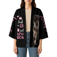 Who Loves Goat Just A Girl Christmas Trees Christmas Christmas Kimono Xmas Holiday Patterns - Wonder Print Shop