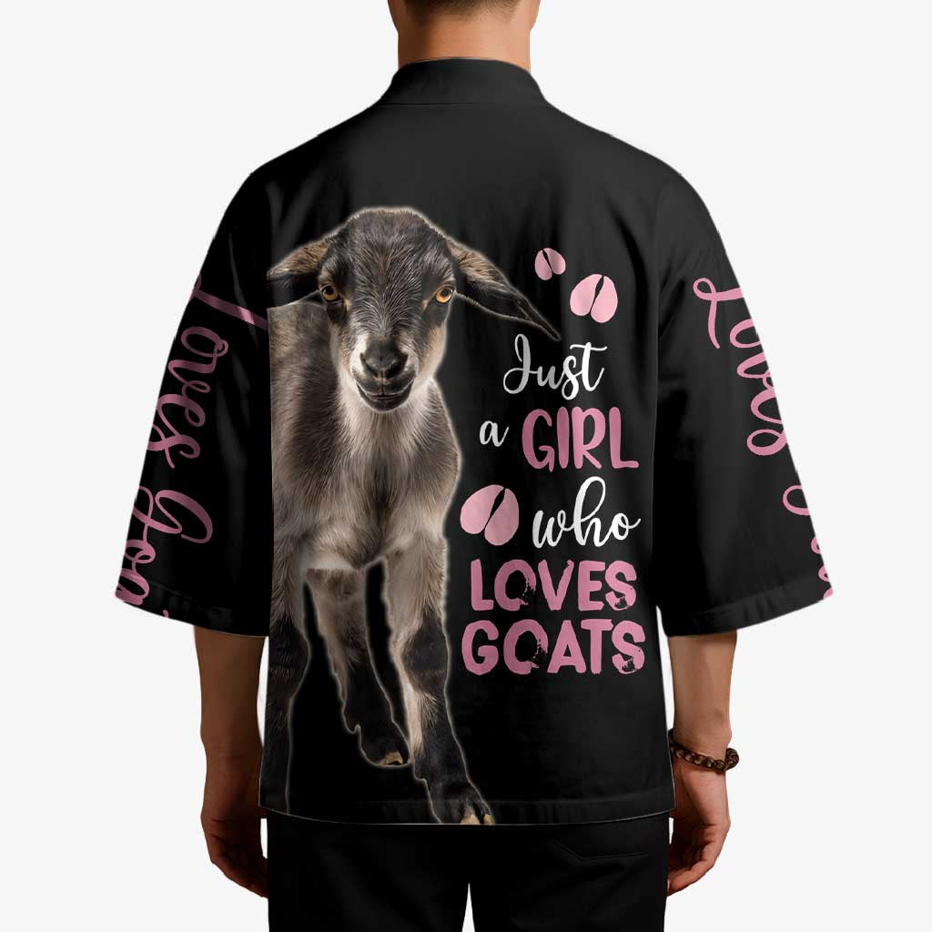 Who Loves Goat Just A Girl Christmas Trees Christmas Christmas Kimono Xmas Holiday Patterns - Wonder Print Shop
